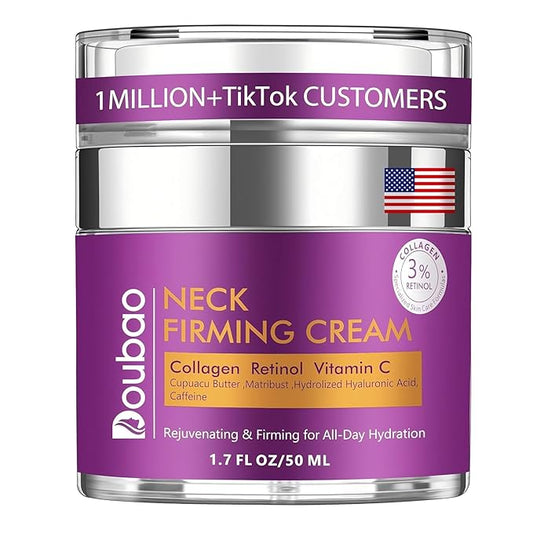 Advanced Neck Firming Cream – 3% Retinol & Hyaluronic Acid for Wrinkle Reduction, Lifting & Skin Tightening – Anti-Aging Moisturizer for Face, Neck & Décolleté – Deep Hydration, 1.7 FL OZ-FemmiqueWomen