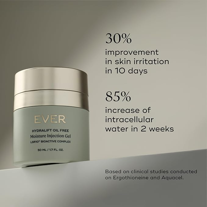 EVER Oil-Free Face Cream (Oily Skin)- Overnight Renewal Facial Lotion, Instant Face Lift Cream, Smooths Fine Lines, Restores Skin Elasticity, Packed with Hyaluronic Acid, Bakuchiol, and Peptides-FemmiqueWomen