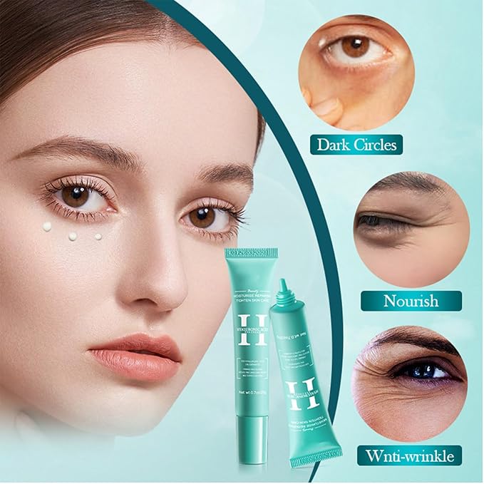 2 PCS Hyaluronic Acid Repair Eye Cream for Dark Circles,Bags Under and Puffiness,Eye Wrinkle Firming Cream Moisturise Repairing Thghten Eye Skin Care-FemmiqueWomen
