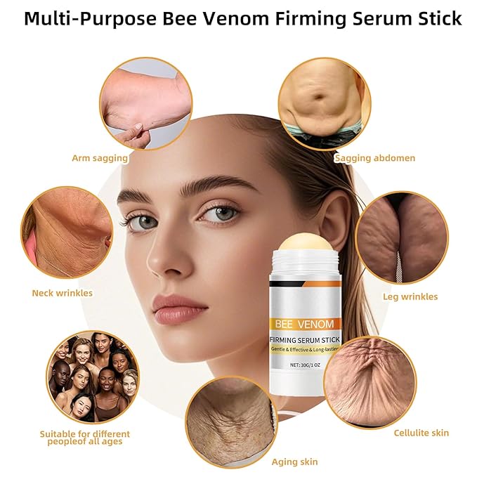 Bee Venom Firming Serum Stick, 2PCS Anti-Aging Face Cream, Lifts and Tightens the Skin, Hydrating, Lifting & Restoring Skin Elasticity, Bee Venom Body Tightening Cream for Women & Men-FemmiqueWomen
