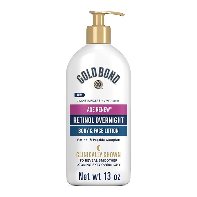 Gold Bond Age Renew Retinol Overnight Body & Face Lotion, With Retinol & Peptide Complex, 13 oz.-FemmiqueWomen