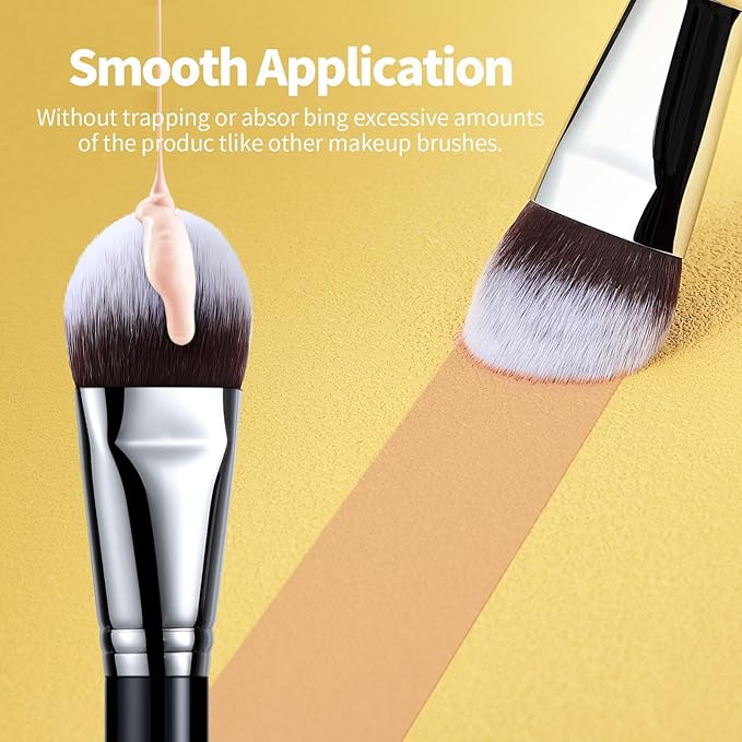EIGSHOW Flat Foundation Brush, Large Face Makeup Brush with Soft Dense Synthetic Bristles for Blending Liquid Cream Powder (F628)-FemmiqueWomen