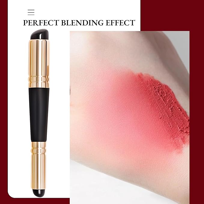 Dual Ended Silicone Lip Brush with Lid, Jelly-like Lip Makeup Brush, Versatile Makeup Applicator for Lips, Concealer, Contour, Blush, Bronzer, and Eyes, 1 count-FemmiqueWomen