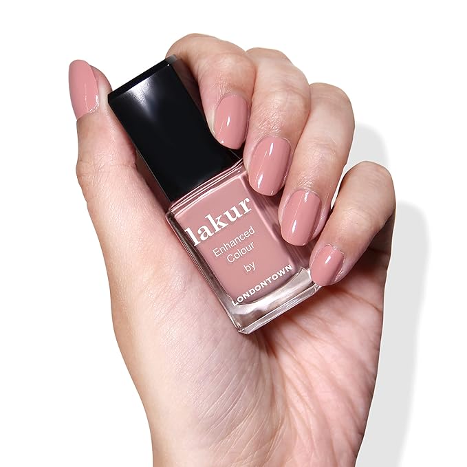 LONDONTOWN lakur Nail Polish - Chip-Resistant, Non-Toxic, Conditions & Hydrates Nails | Glossy Rosewood Pink, Pink Sands, .40 fl oz