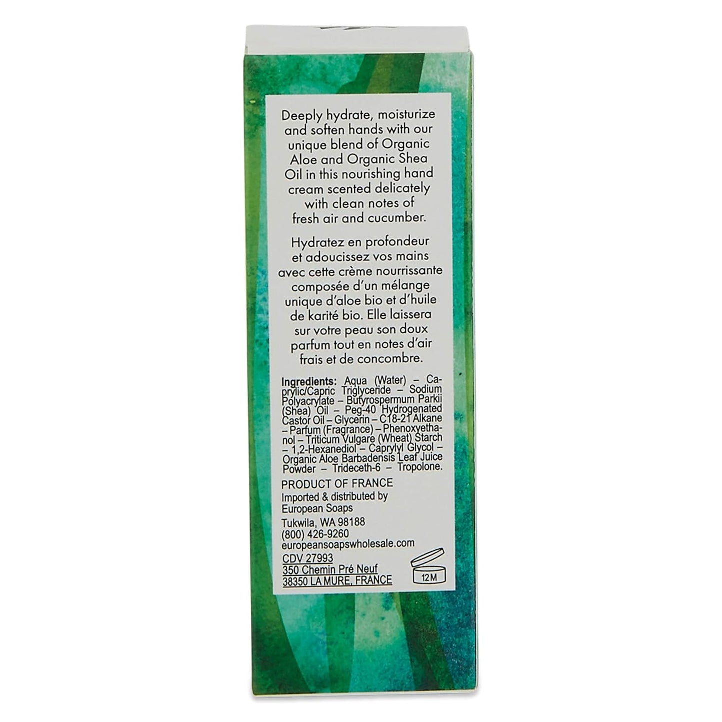 Organic Aloe Collection Hydrating Hand Cream (1.6oz), Fresh Cucumber Scent-FemmiqueWomen