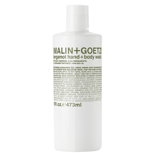 Malin + Goetz Essential Bergamot Purifying, Hydrating Hand + Body Wash, Natural Ingredients for All Skin Types, Soap for Sensitive, Dry Skin, No Stripping, Irritation, 16 Fl Oz-FemmiqueWomen