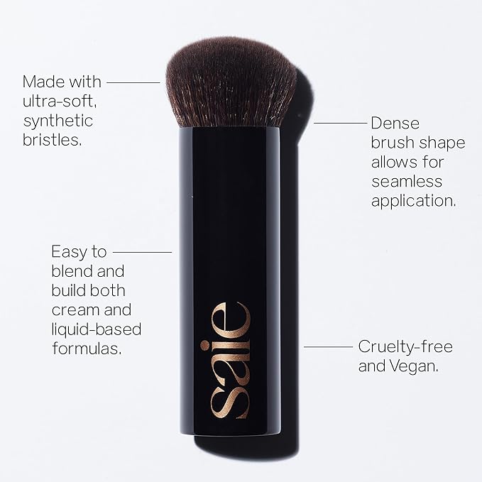 Saie The Big Liquid Foundation Brush - Soft, Multi-Use Makeup Brush for Buffing, Blending & Building - Made with Cruelty-Free, Synthetic Bristles & Creates a Seamless Finish (1 Count)-FemmiqueWomen