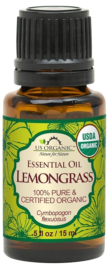 US Organic 100% Pure Lemongrass Essential Oil, USDA Certified Organic, Extracted by Steam Distillation Method, for Hair, Nail Polish Remover, Bees Attraction, and More. 15 ml-FemmiqueWomen