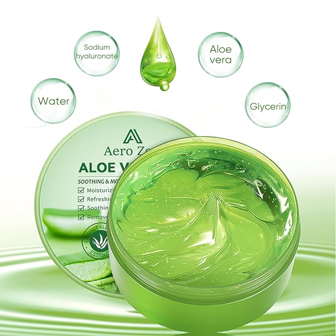 3-Pack Pure Aloe Vera Gel for Face & Body, 98% Pure Aloe Vera Gel for Skin, Scalp, & Hair, Soothing Aloe Face Moisturizer, Multipurpose Skin Care（30oz）-FemmiqueWomen