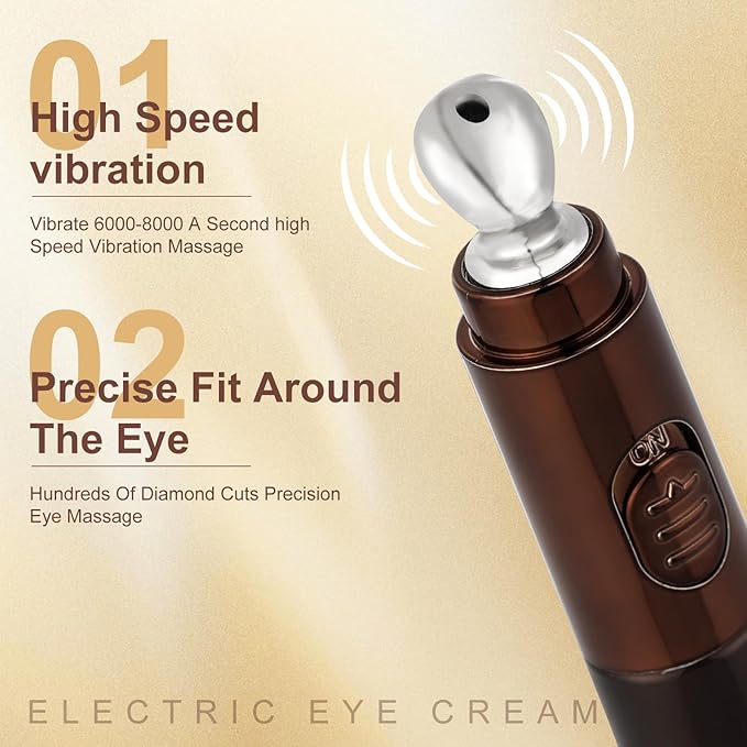 20g Eye Cream with Electric Massager, Moisturizing Anti-Wrinkles Eye Cream, Anti Aging Eye Cream for Dark Circles and Puffiness, Results in 3-4 Weeks to Reduce Fine Lines-FemmiqueWomen