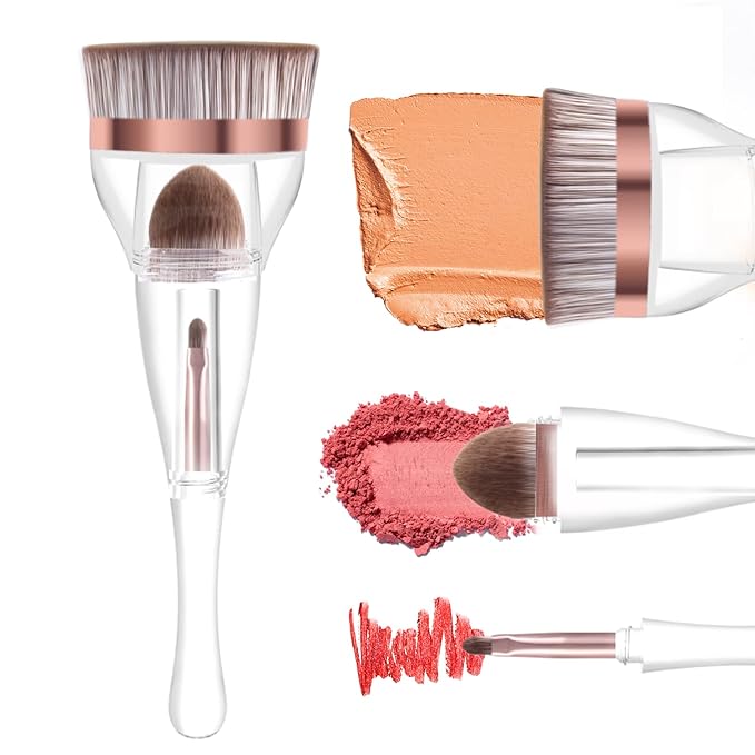 Makeup Brushes, Daubigny Perfect 3IN1 Makeup Brush for Face Blush Liquid Powder Foundation Brush for Blending Liquid, Cream or Flawless Powder Cosmetics with Great Gift Case-FemmiqueWomen