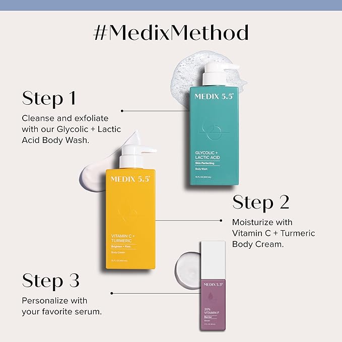 Medix 5.5 Vitamin C Cream Face Lotion & Body Lotion Moisturizer | Anti Aging Skin Care Firming & Brightening Cream Diminishes The Look Of Uneven Skin Tone, Age Spots, & Sun Damaged Dry Skin, (2-Pack)-FemmiqueWomen