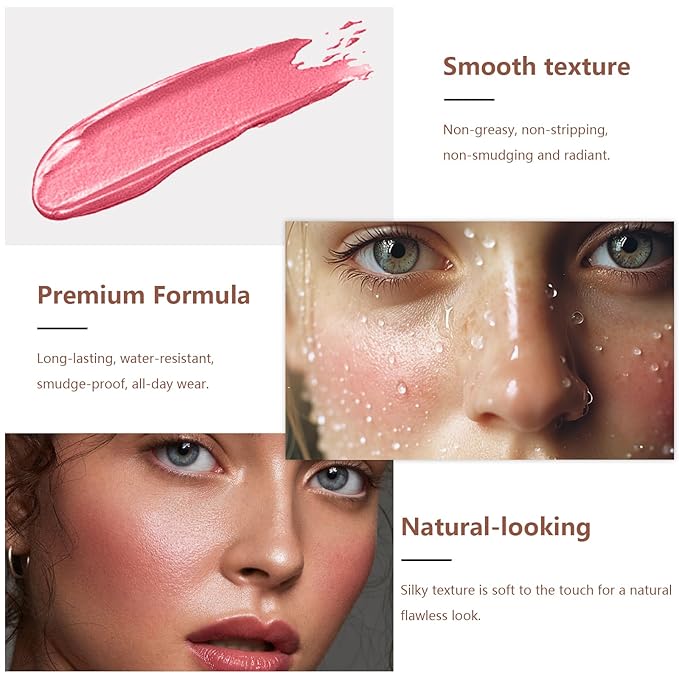 3 Colors Cream Contour Stick, Shades with Highlighter Stick,Blush Stick and Bronzer Contour Stick for Sculpt the Cheeks,Long Lasting,Waterproof,Matte & Dewy Finish for Women (LIGHT(1+3+4))-FemmiqueWomen