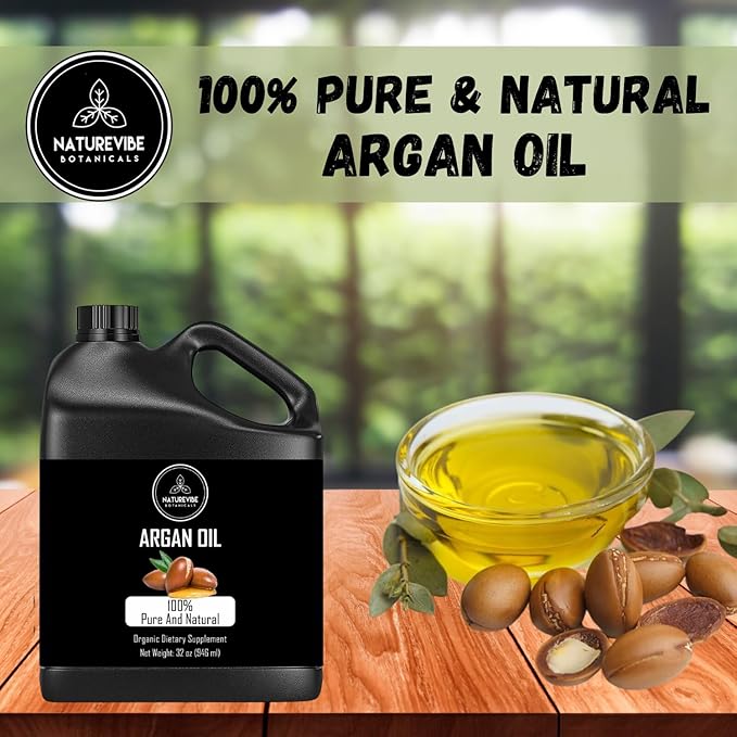 Naturevibe Botanicals Argan Oil 32 Ounces | 100% Pure and Natural | Great for Skin Care and Hair Care-FemmiqueWomen