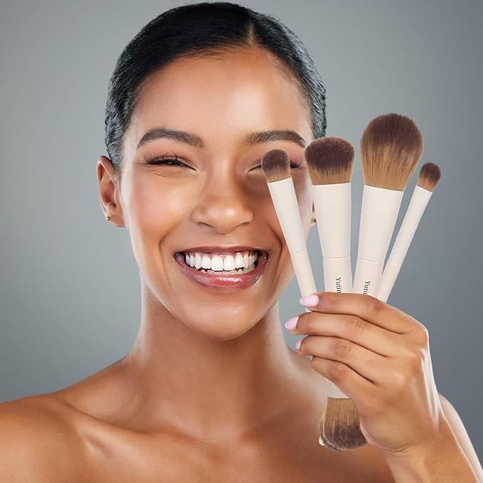 Makeup Brush Set 10pc, Dual-Ended Makeup Brushes For Bronzer, Contour, Eyeshadow, Blush, Concealer & Foundation Application-FemmiqueWomen