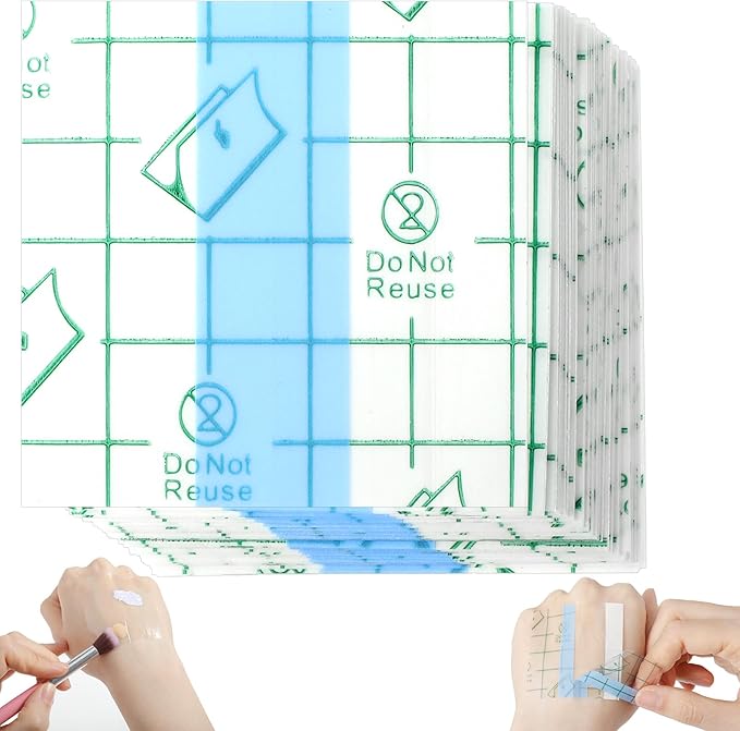 100 Pieces Makeup Hand Palette Single Use Makeup Mixing Palette Professional Makeup Artist Must Haves Disposable Transparent Waterproof Cosmetic Tray Adhesive Tape for Women and Girls-FemmiqueWomen