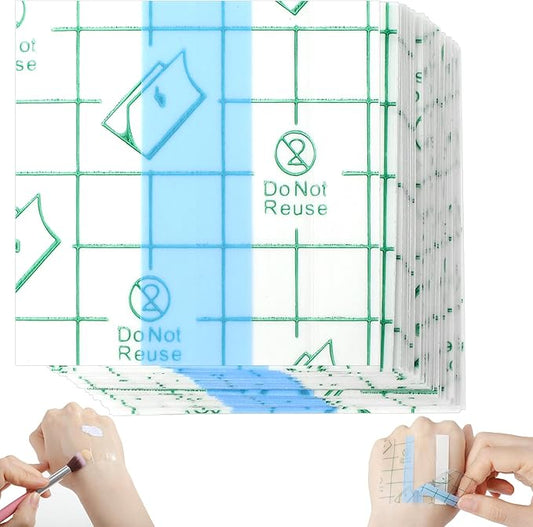 100 Pieces Makeup Hand Palette Single Use Makeup Mixing Palette Professional Makeup Artist Must Haves Disposable Transparent Waterproof Cosmetic Tray Adhesive Tape for Women and Girls-FemmiqueWomen