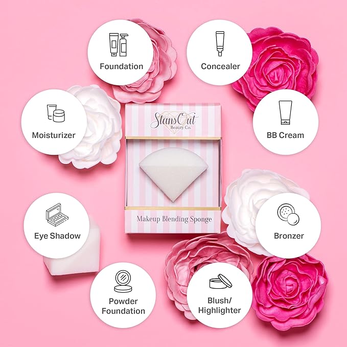 StansOut Memory Foam Makeup Sponge – No-Water-Needed Blender for Liquid, Cream & Powder Foundation – Airbrush Finish, Flawless Application-FemmiqueWomen