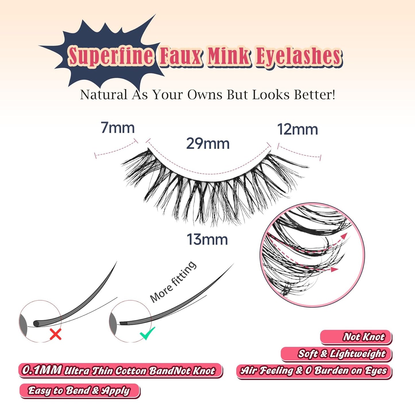 Wispy Cat Eye Lashes Natural Look Short Eyelashes C Curl Eye Lash Pack Siligli-FemmiqueWomen