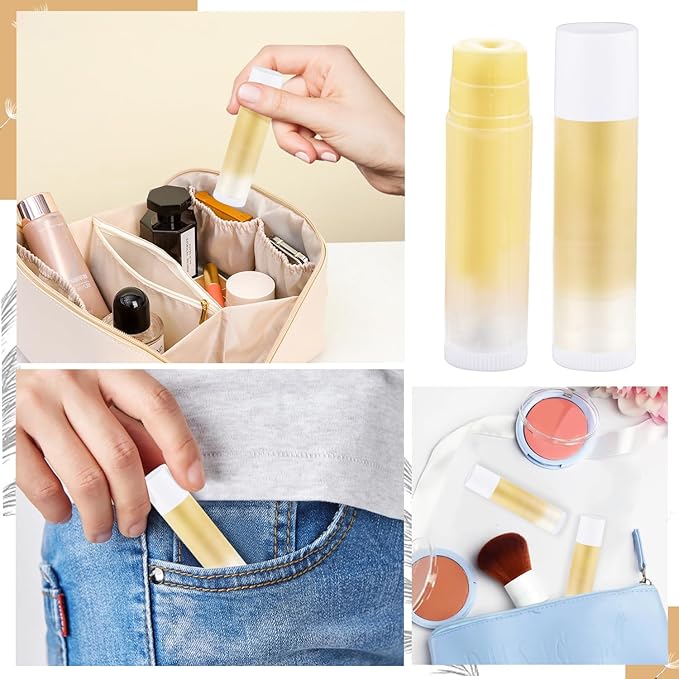100 Pcs 5.5ml Bulk Empty Lip Balm Tubes Refillable Plastic Lip Gloss Container Travel Lipstick Tubes Chapstick Tubes Holder For DIY Homemade Lip Balm (clear)-FemmiqueWomen