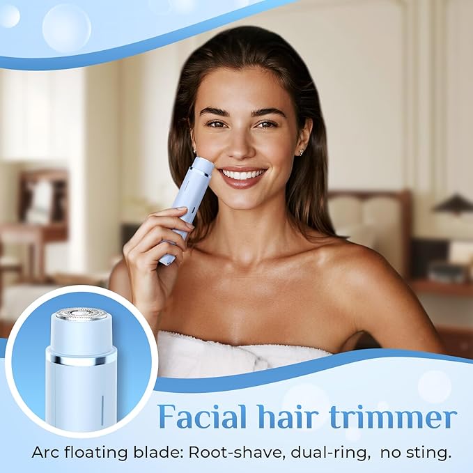 2025 New 2-in-1 Electric Bikini Trimmer for Women - Dual Head Electric Razor,Waterproof Painless Bikini Shaver, Pubic Hair Trimmer for Private Area & Body Hair, Blue-FemmiqueWomen