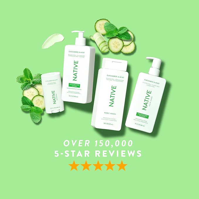 Native Body Lotion Contains Naturally Derived Plant-Based Moisturizers for Women and Men | Restores Dry Skin, Cucumber & Mint, 16.5 fl oz-FemmiqueWomen