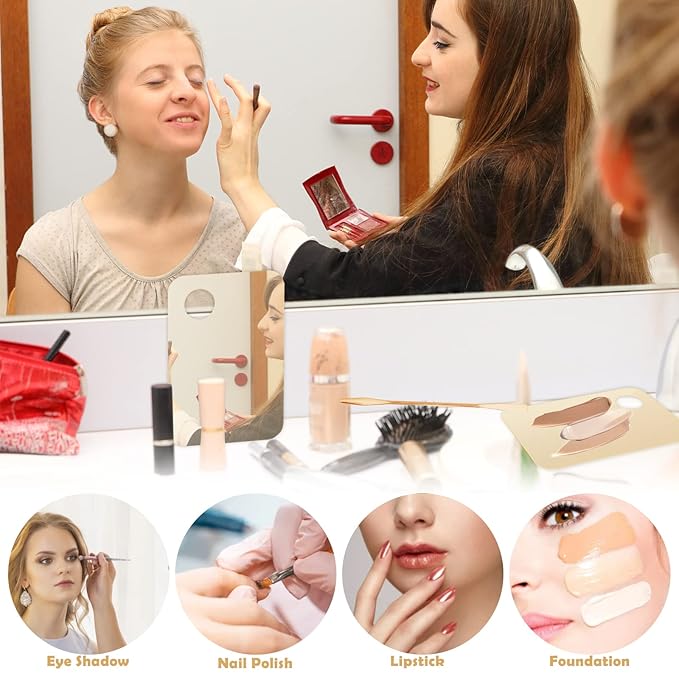 2Pcs Acrylic Makeup Mixing Palette with 2 Pcs Makeup Spatula, Foundation Mixing Tray Cosmetic Palette Mixer Makeup Palette for Foundation, Makeup Mixing Tray for Mixing Eye Shadow Lipsticks Nail Art-FemmiqueWomen