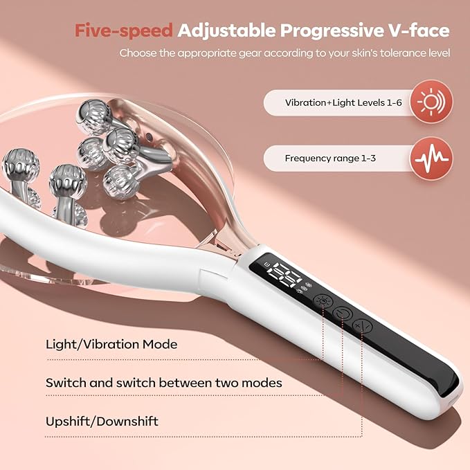 2025 New Microcurrent Facial Slimming Massager Red-Light-Therapy-for-Face and Neck,Vibrating Facial Massager with Thermals for Wrinkles, Double Chin,Firming and Lifting-FemmiqueWomen