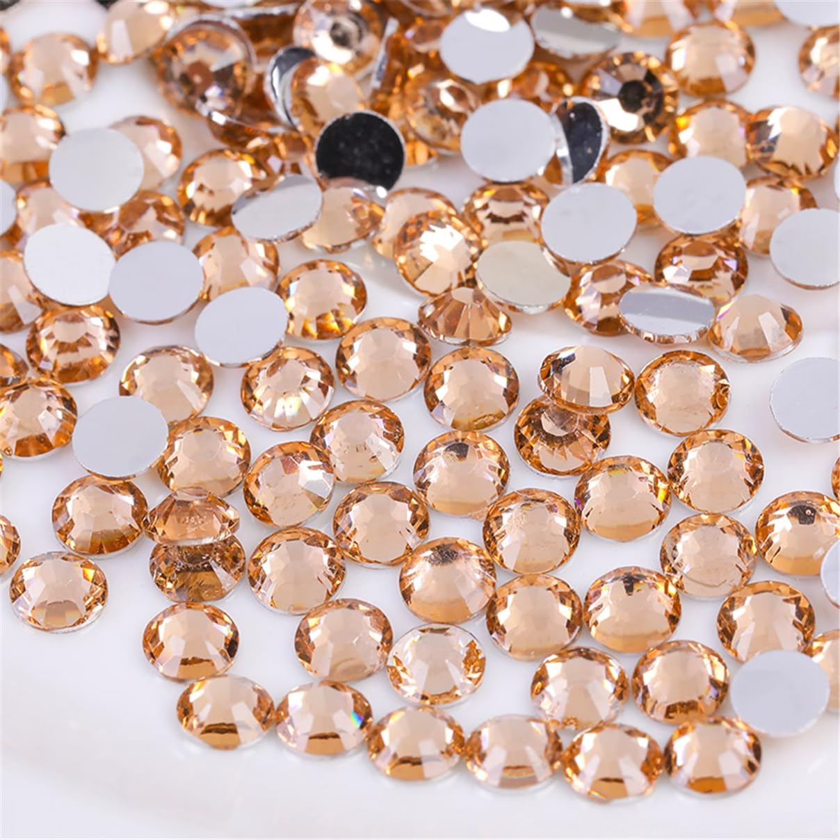 3000 Pieces SS12 3mm Flatback Rhinestones Clear Glass Round Gems Crystals for Nail Art DIY Crafts Clothes Shoes Bags （Champagne）-FemmiqueWomen