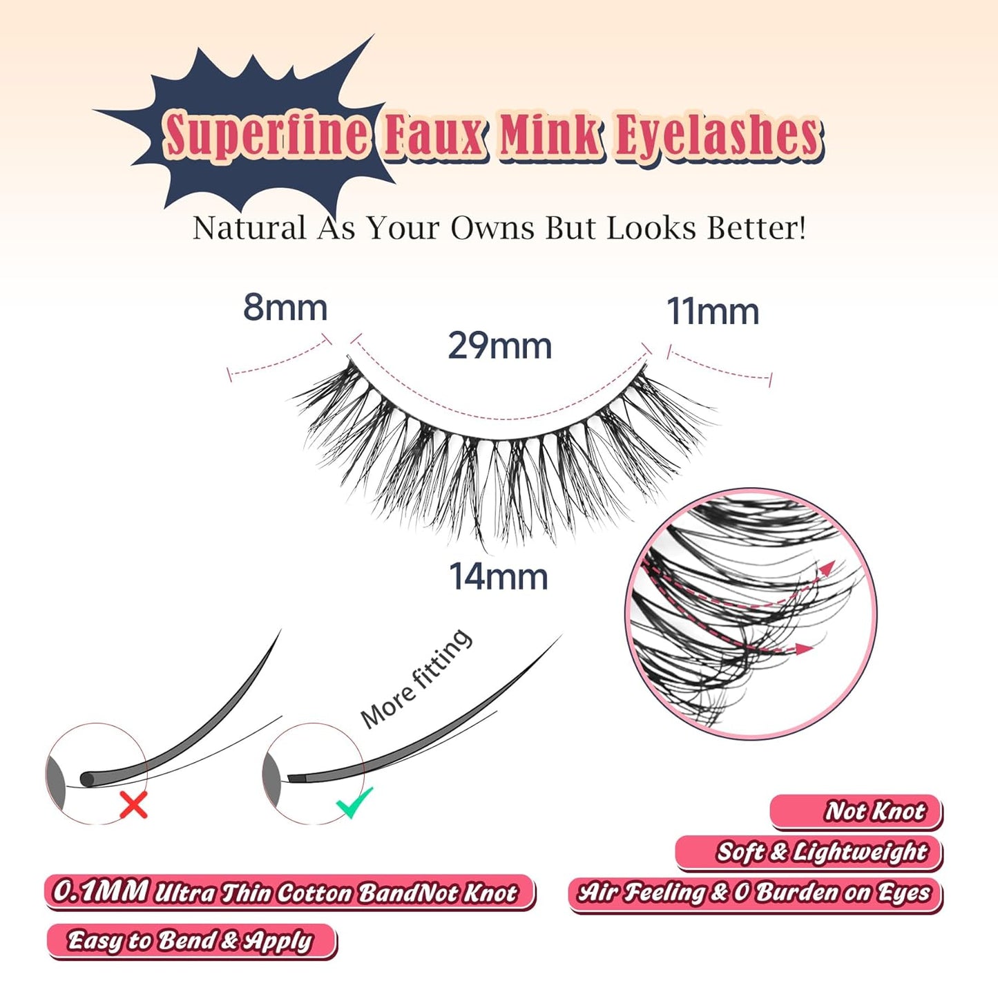 Natural Eyelashes 3D Volume Fake Lashes Lash Strips 7 Pair Siligli-FemmiqueWomen