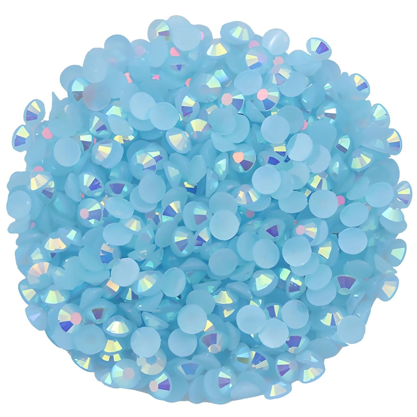 2250 Pcs SS16 4mm AB Flatback Rhinestones for Nails Art Crafts Glitter Round Shine Gems Crystals DIY Clothes Shoes （Light Blue AB）-FemmiqueWomen