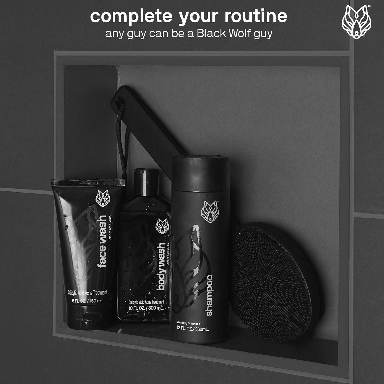 Black Wolf - Men’s Face Moisturizing Gel- 1.7 Fl Oz- Hyaluronic Acid and Aloe Vera Hydrate Your Skin and Leave It Feeling Smoother- Great for Oily Skin- Sulfate, & Cruelty Free, for Dry Skin-FemmiqueWomen