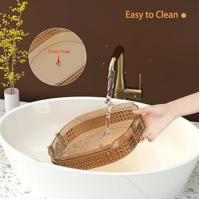 Awenia Rotating Makeup Organizer 360, Stackable Adjustable Large Capacity Cosmetic Storage Unit,Dresser Bathroom Kitchen Countertop Organizer with Metal Handle, Plus Size (Honorable Gold, 1 Tier)-FemmiqueWomen