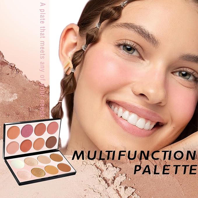 16 Colors Blush Contour Highlighter Makeup Palette, All-in-One Shimmer Silky Matte Mineral Blush Powder Palette, Face Sculpting Bronzer Blusher Illuminator Palette for a Natural Glowing-FemmiqueWomen