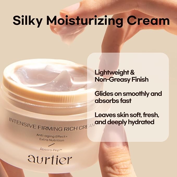 Intensive Firming Rich Cream, Anti-Aging Moisturizer with Collagen Peptides EGF Hyaluronic Acid for Wrinkle Smooths, Firming, Lifting & Deep Hydration 1.69 Ounce-FemmiqueWomen