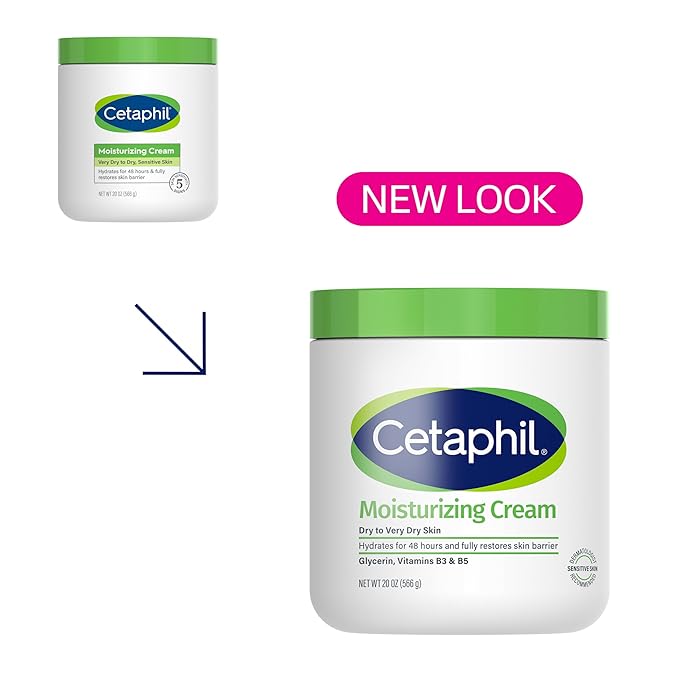 Cetaphil Face & Body Moisturizer, Hydrating Moisturizing Cream for Dry to Very Dry, Sensitive Skin, NEW 20 oz, Fragrance Free, Non-Comedogenic, Non-Greasy (Packaging May Vary)-FemmiqueWomen