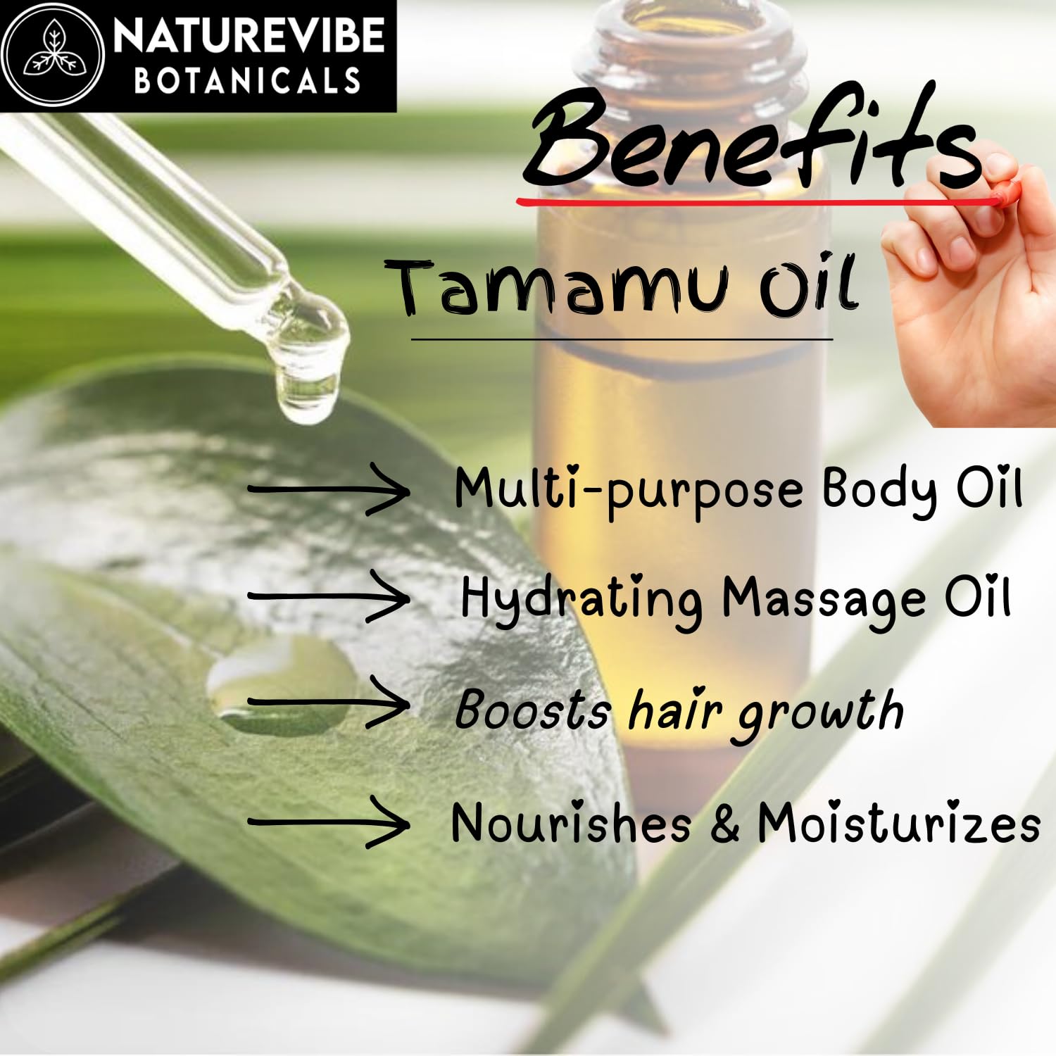 Naturevibe Botanicals Tamanu Oil 32 Ounces | 100% Pure and Natural | Great for Skin Care and Hair Care-FemmiqueWomen