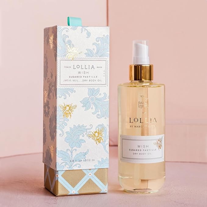 LOLLIA Wish Dry Body Oil, 6.8 Fl. Oz. – Sugared Pastille – Women’s, Scented, Moisturizing, Dry Body Oil for Women, For All Skin Types-FemmiqueWomen
