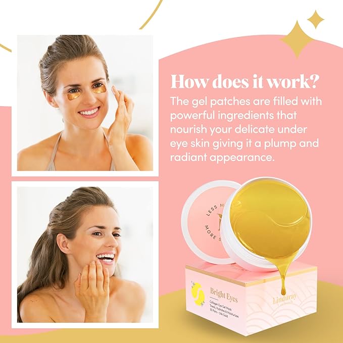 24K Gold Collagen Under Eye Mask - Bright Eyes Anti Aging Treatment-FemmiqueWomen