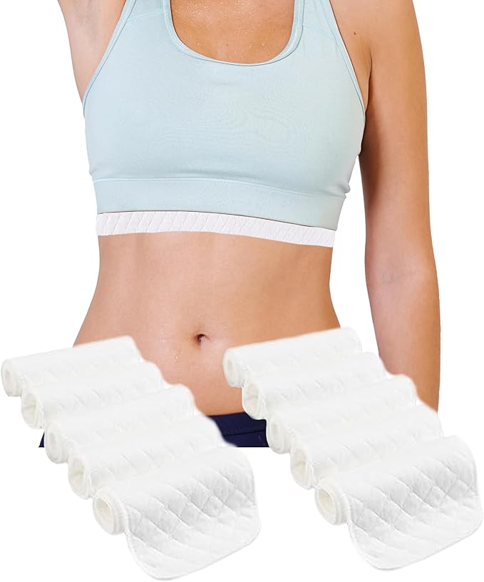 10 Pcs Under-Breast Sweat-Absorbing Cotton Pads Cotton Bra Liners for Sweating, Absorb Sweat Under Breasts-FemmiqueWomen