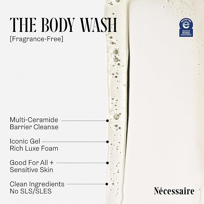 Nécessaire The Body Wash. Fragrance-Free. Multi-Vitamin Gel Cleanser. Nourish, Soften. Hypoallergenic. Dermatologist-Tested. No SLS/SLES. 250 ml / 8.4 fl oz-FemmiqueWomen