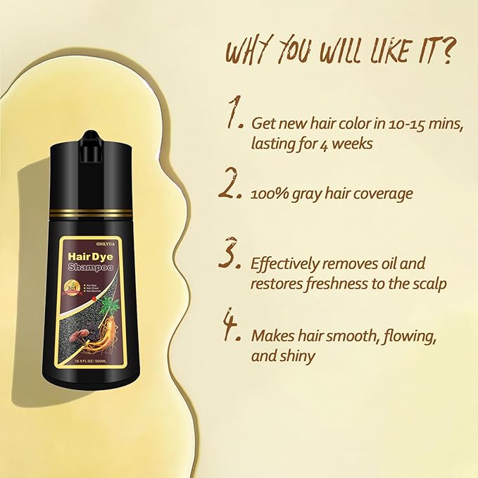 Wine Red Hair Dye for Men and Women, Hair Color Shampoo For Home Use, 16.9 Fl Oz Shampoo Para Canas (Wine Red)-FemmiqueWomen