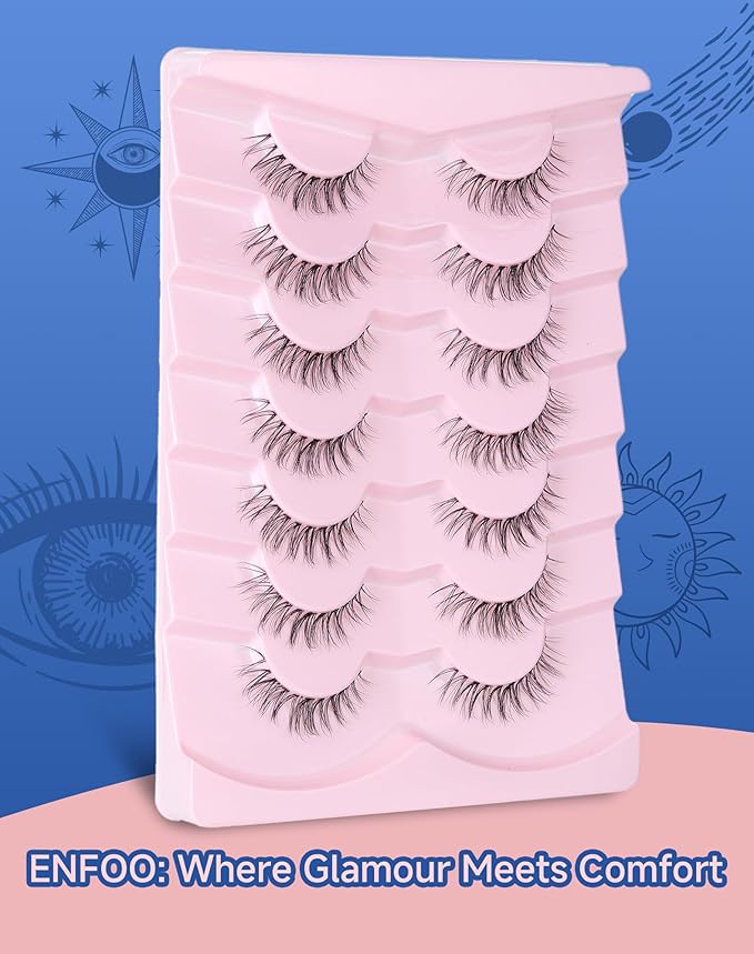 Lashes Wispy Short Eyelashes Natural Look False Eyelashes Strip Eye Lash Soft Lashes Fluffy Pack 7 Pairs Everyday Lash SF-03-FemmiqueWomen