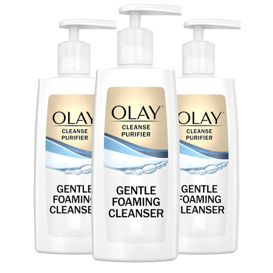 Olay Face Cleanser, Gentle Foaming Face Wash for Sensitive Skin - Fragrance-Free, Oil-Less, Soap-Free, Glycerin-Based Formula, Daily Cleansing without Irritation, 6.7 Oz - 3 Pack-FemmiqueWomen
