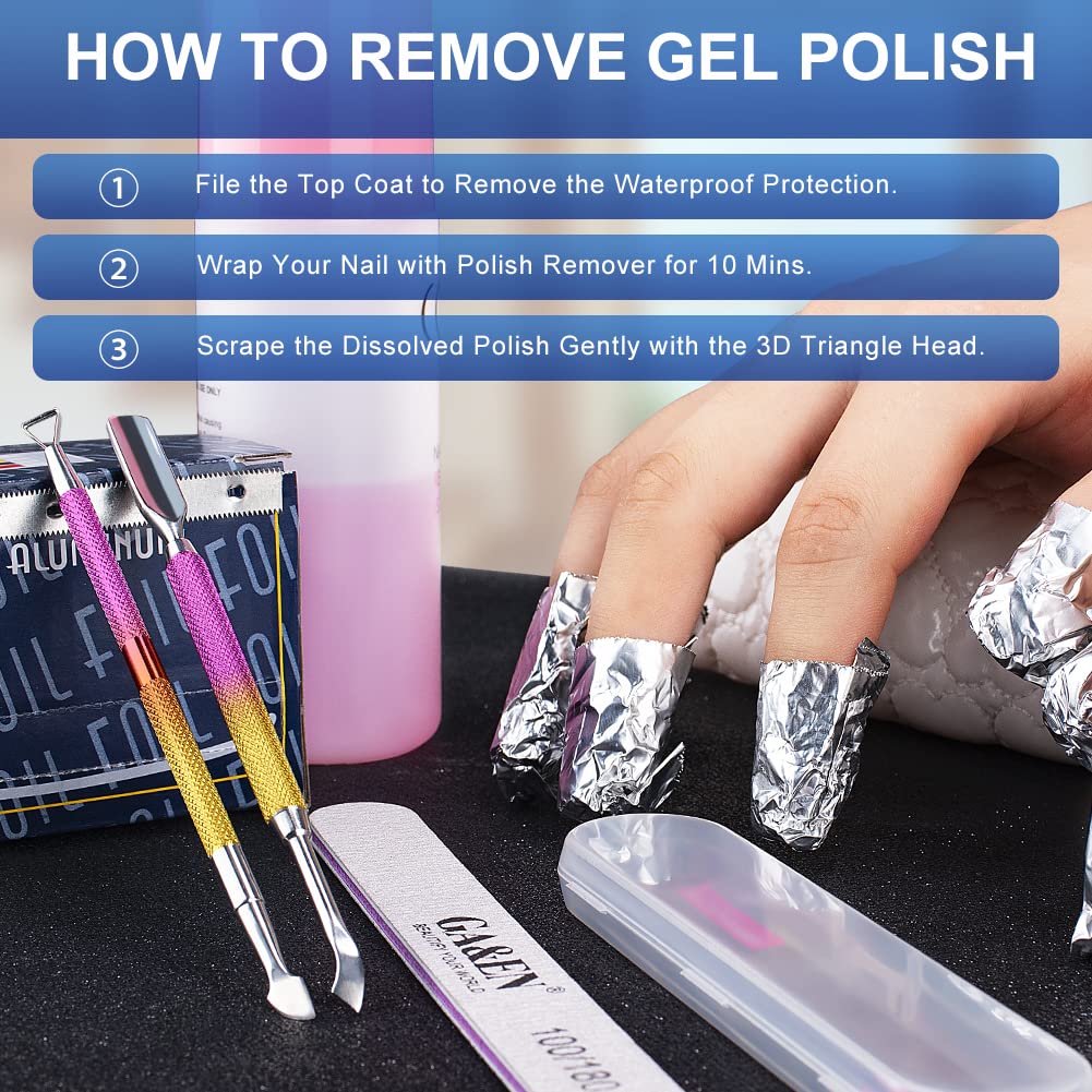 2PCS Metal Pink-Yellow Gradient Cuticle Pusher and Cutter Remover Salon Quality Stainless Steel Gel Nail Polish Peeler Scraper Durable Manicure and Pedicure Cleaner Tool For Fingernail and Toenail-FemmiqueWomen