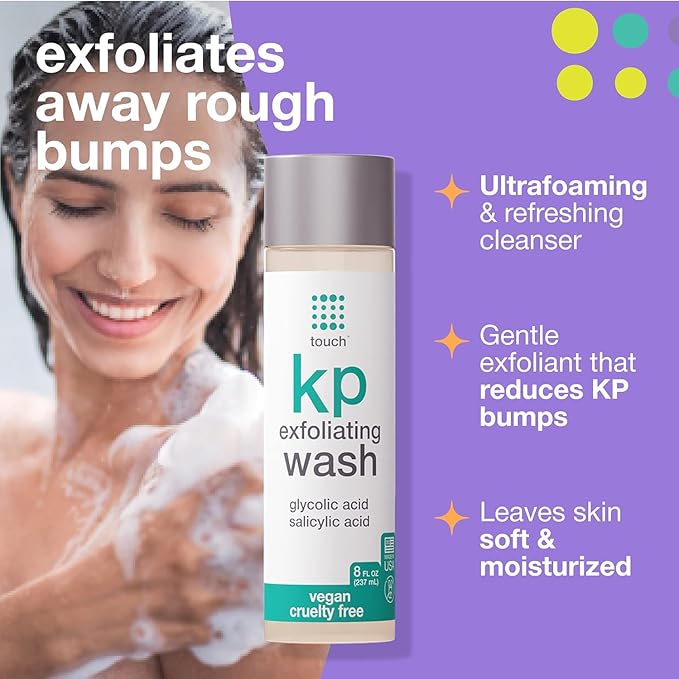 TOUCH Keratosis Pilaris Exfoliating Body Wash Cleanser - KP Body Wash with 15% Glycolic Acid, Aloe Vera, & Hyaluronic Acid - 8 Ounce-FemmiqueWomen