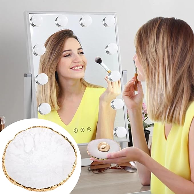 22 Pack Resin Art Palette, Makeup Mixing Palette, Gold Edge Nail Art Tool Gel Design Nail Art Makeup Mixing Tray DIY-FemmiqueWomen