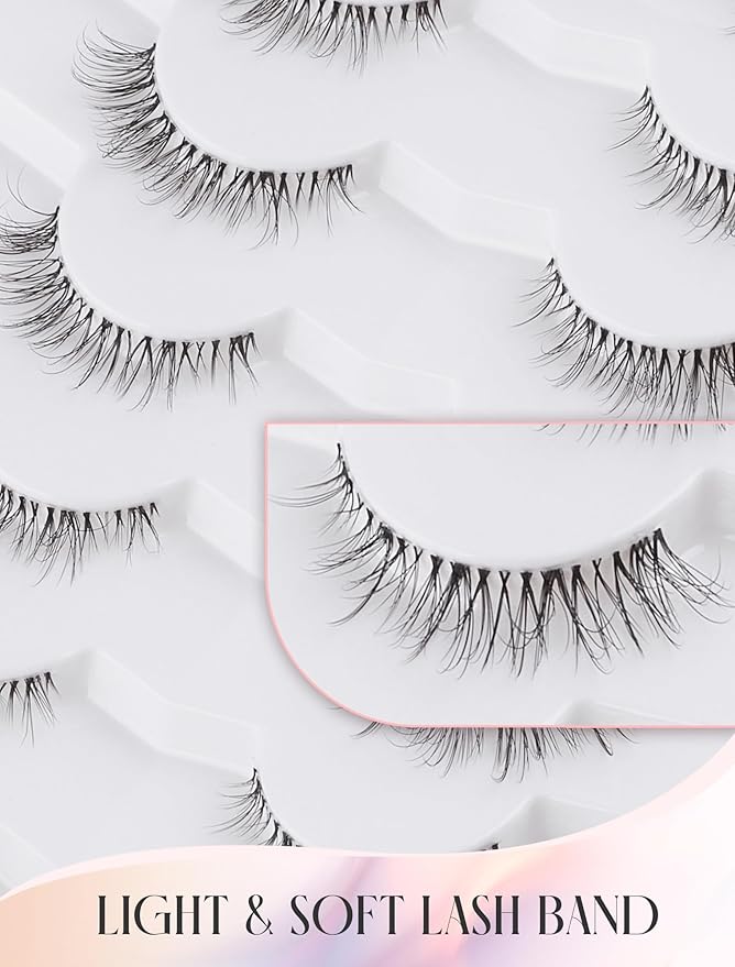 Natural Lashes Mink Natural Eyelashes False Eyelashes Natural Look False Lashes Wispy Eye Lashes Cat Eyelashes Fake Lashes KD292-FemmiqueWomen