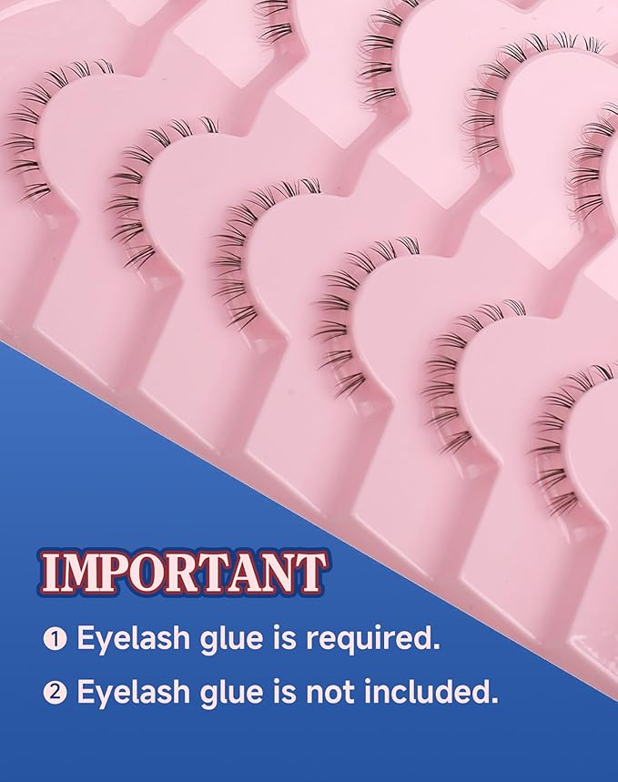 Bottom Lashes Natural Everyday Wispy Lashes Natural Look Flared Eyelashes False Lower Lashes Soft Fluffy Lashes False Eyelashes 7 Pairs B-1-FemmiqueWomen