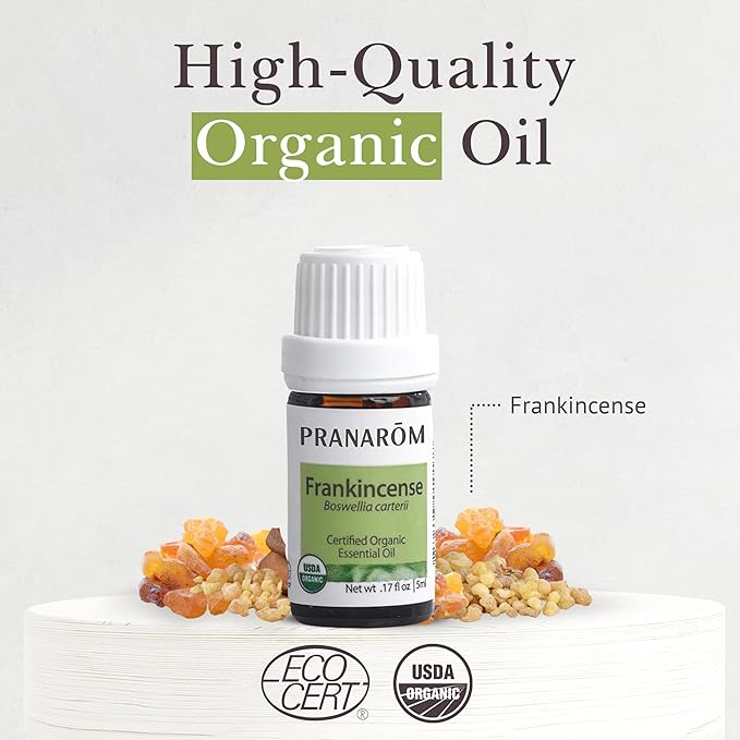 Pranarom USDA Certified Organic Frankincense Essential Oil (5ml), 100% Pure Undiluted Therapeutic Grade from Somalia for Aromatherapy, Diffuser, Skincare, Relaxation, Meditation-FemmiqueWomen